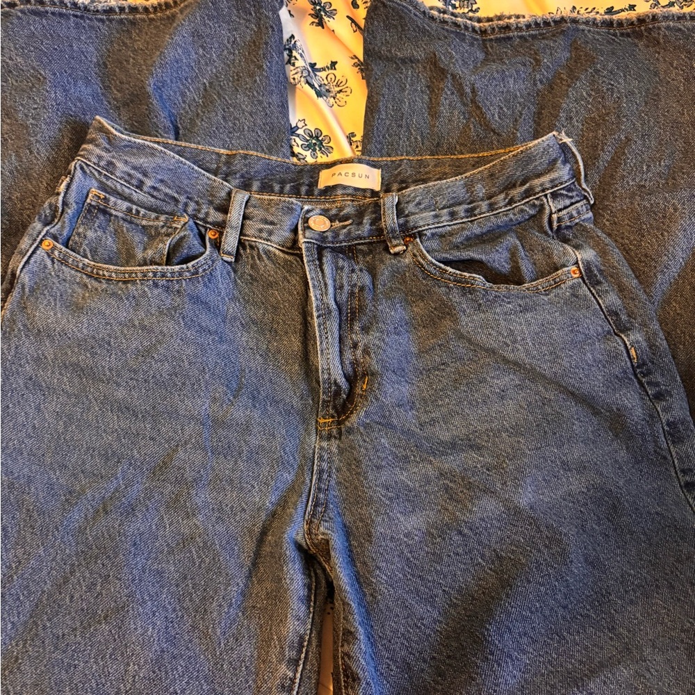 Pacsun Lena Low Rise Super Baggy Jeans Dark Indigo